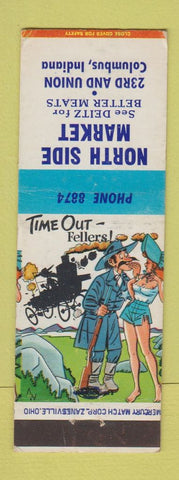 Matchbook Cover - North Side Market Grocery Columbus IN hillbilly