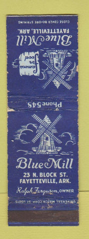 Matchbook Cover - Blue Mill Fayetteville AR low phone # WORN