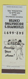 Matchbook Cover - Stuempfig's Decorating Center Waukesha WI