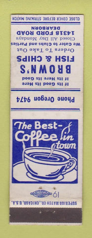 Matchbook Cover - Brown's Fish and Chips Detroit? WEAR