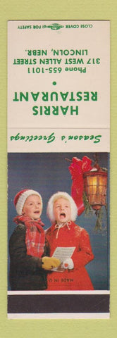 Matchbook Cover - Harris Retaurant Lincoln NE Christmas SAMPLE