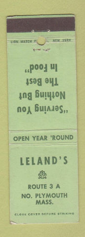 Matchbook Cover - Leland's North Plymouth MA restaurant