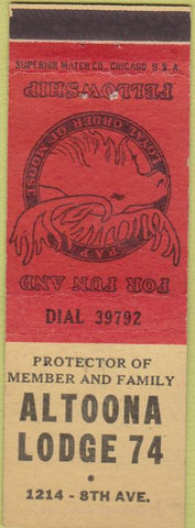 Matchbook Cover - Matchbook Cover Moose Lodge Altoona PA
