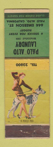 Matchbook Cover - Palo Alto Laundry CA pinup WEAR