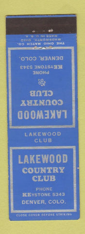 Matchbook Cover - Lakewood Country Club Colorado