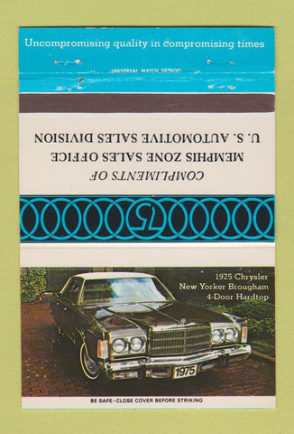 Matchbook Cover - 1975 Chrysler Memphis Auto Sales Office TN 40 Strike