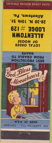 Matchbook Cover - Matchbook Cover Moose Lodge Allentown PA