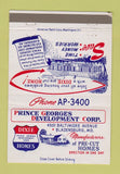 Matchbook Cover - Prince Georges Development Bladensburg MD homes 40 Strike