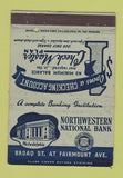 Matchbook Cover - Northwestern National Bank Philadelphia PA WEAR 40 Strike