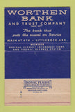 Matchbook Cover - Worthen Bank and Trust Little Rock AR 40 Strike
