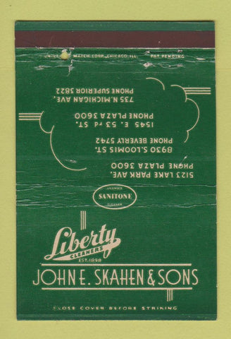 Matchbook Cover - Liberty Cleaners John Skahen Chicago IL 40 Strike