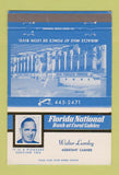 Matchbook Cover - Florida National Bank Coral Gables FL Walter Lumley 40 Strike