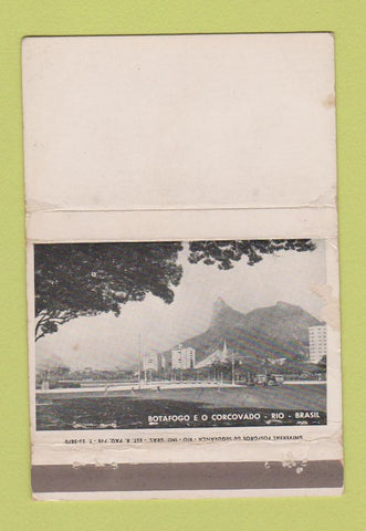 Matchbook Cover - Botafogo Corcovado Rio De Janeiro Brazil WEAR 40 Strike