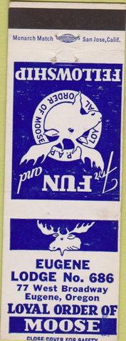 Matchbook Cover - Matchbook Cover Moose Lodge Eugene OR