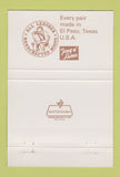 Matchbook Cover - Tony Lama Cowboy Boots Sonora CA 40 Strike
