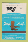 Matchbook Cover - Tony Lama Cowboy Boots Bloom's Lake Stevens WA 40 Strike