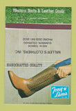 Matchbook Cover - Tony Lama Cowboy Boots Gunnison Colorado 40 Strike