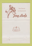 Matchbook Cover - Tony Lama Cowboy Boots Gunnison Colorado 40 Strike