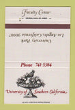 Matchbook Cover University Southern California Trojans Los Angeles CA 40 Strike