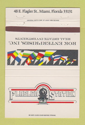 Matchbook Cover - ROK Enterprises Real Estate Miami FL Flagler Station 40 Strike