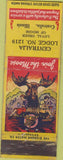 Matchbook Cover - Matchbook Cover Moose Lodge Centralia IL WEAR