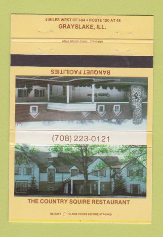Matchbook Cover - Country Squire Restaurant Grayslake IL 40 Strike