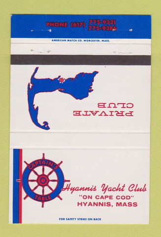 Matchbook Cover - Hyannis Yacht Club Hyannis MA 40 Strike