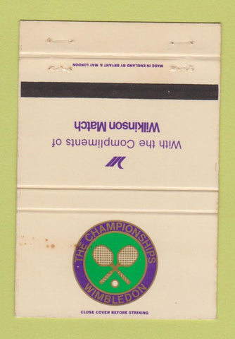 Matchbook Cover - Wimbledon Tennis Wilkinson Match Bryant May WEAR 40 Strike