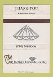 Matchbook Cover - Tony Merka's Rockside Jewelry Garfield Heights OH 40 Strike