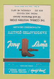 Matchbook Cover - Tony Lama Cowboy Boots Corral Western Atkinson NB 40 Strike