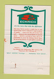 Matchbook Cover - Eckrich Meats Fort Wayne IN Kalamazoo MI 40 Strike