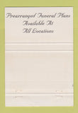 Matchbook Cover - Kutis Funeral Home St Louis MO 40 Strike