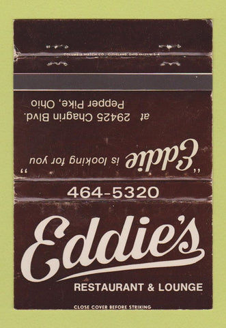 Matchbook Cover - Eddie's Restaurant Pepper Pike OH WEAR 40 Strike