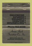 Matchbook Cover - Armin Koch Furniture Milwaukee WI 40 Strike