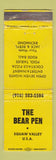 Matchbook Cover - Bear Pen Squaw Valley Richmond CA WORN