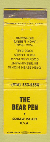 Matchbook Cover - Bear Pen Squaw Valley Richmond CA WORN