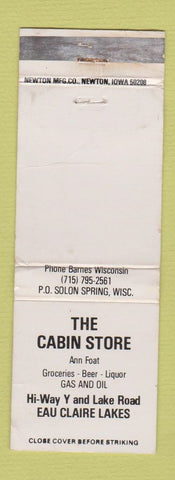 Matchbook Cover - Cabin Store Solon Spring WI WORN