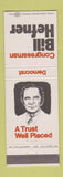 Matchbook Cover - Bill Hefner Congress NC North Carolina