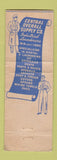 Matchbook Cover - Central Overall Supply Detroit MI WORN