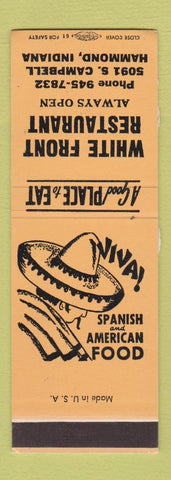 Matchbook Cover - White Front Restaurant Hammond IN SAMPLE