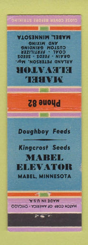 Matchbook Cover - Mabel Elevator Mabel MN Kingcrost Seed Doughboy Feed