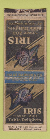 Matchbook Cover - Iris Foods Haas Baruch DQ WORN BOBTAIL