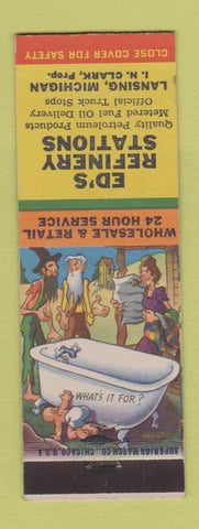 Matchbook Cover - Ed's Refinery Stations oil gas Lansing MI hillbilly
