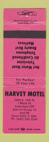 Matchbook Cover - Harvey Motel Sioux Falls SD WEAR