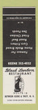 Matchbook Cover - Black Lantern Restaurant Keene NH DD Bean