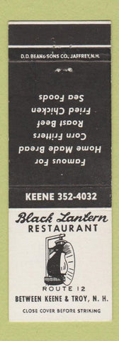 Matchbook Cover - Black Lantern Restaurant Keene NH DD Bean