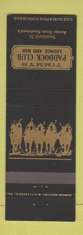 Matchbook Cover - Timmy's Paddock Club