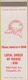 Matchbook Cover - Matchbook Cover Moose Lodge Corapolis PA