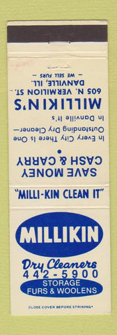 Matchbook Cover - Millikin Dry Cleaners Danville IL