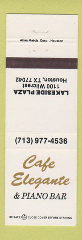 Matchbook Cover - Cafe Elegante Piano Bar Houston TX